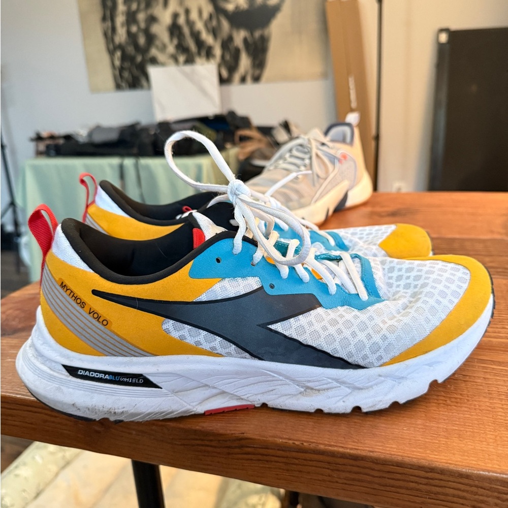 Diadora Yellow and Blue Athletic Shoes